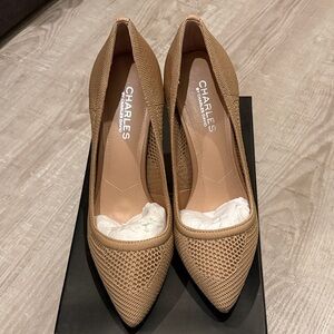 Charles David Tan Mesh Heels